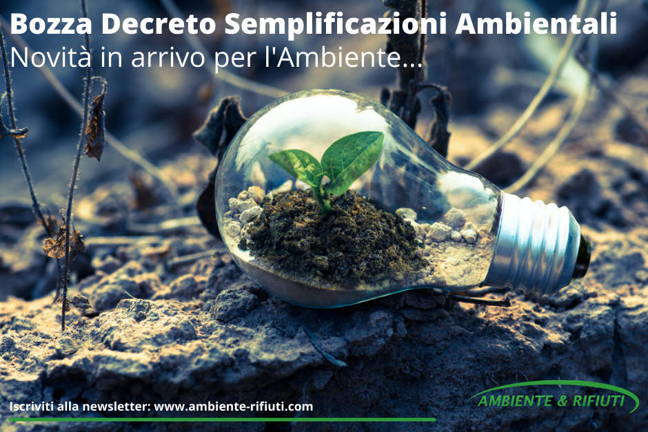 Bozza decreto semplificazioni ambientali – tante novità in arrivo