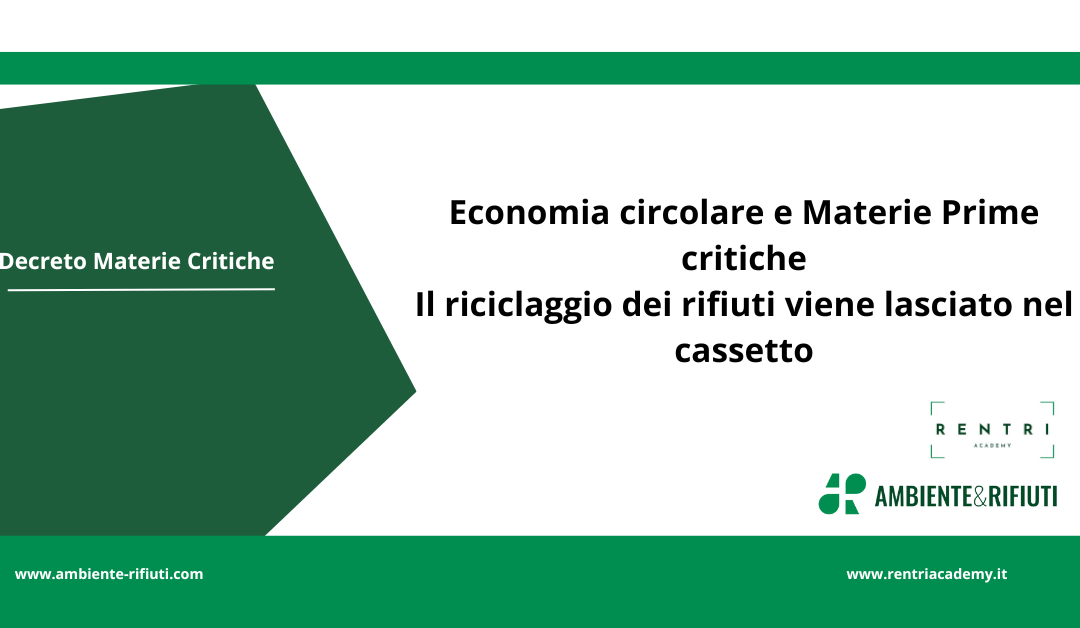 Economia circolare e materie prime critiche: Sfide e Opportunità