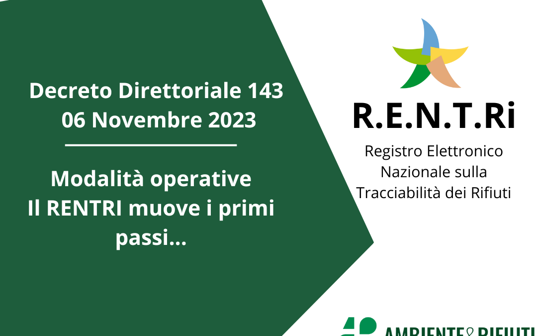 Decreto Direttoriale RENTRI 143 – Modalità operative