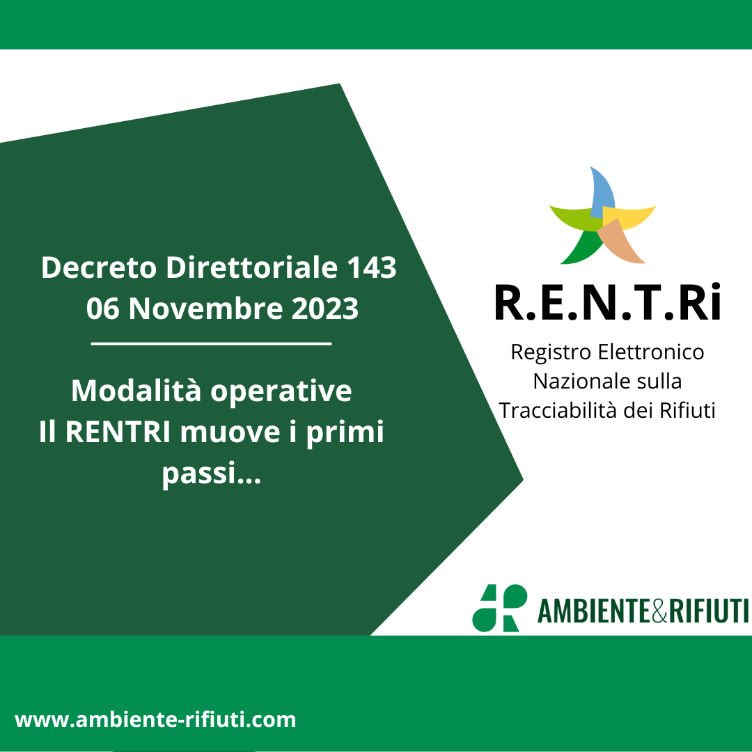 Decreto Direttoriale RENTRI 143 – Modalità operative
