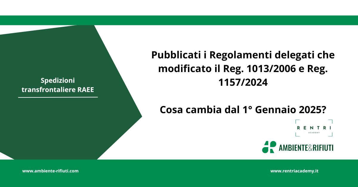 Spedizioni Transfrontaliere di RAEE – cosa cambia dal 1° Gennaio 2025?