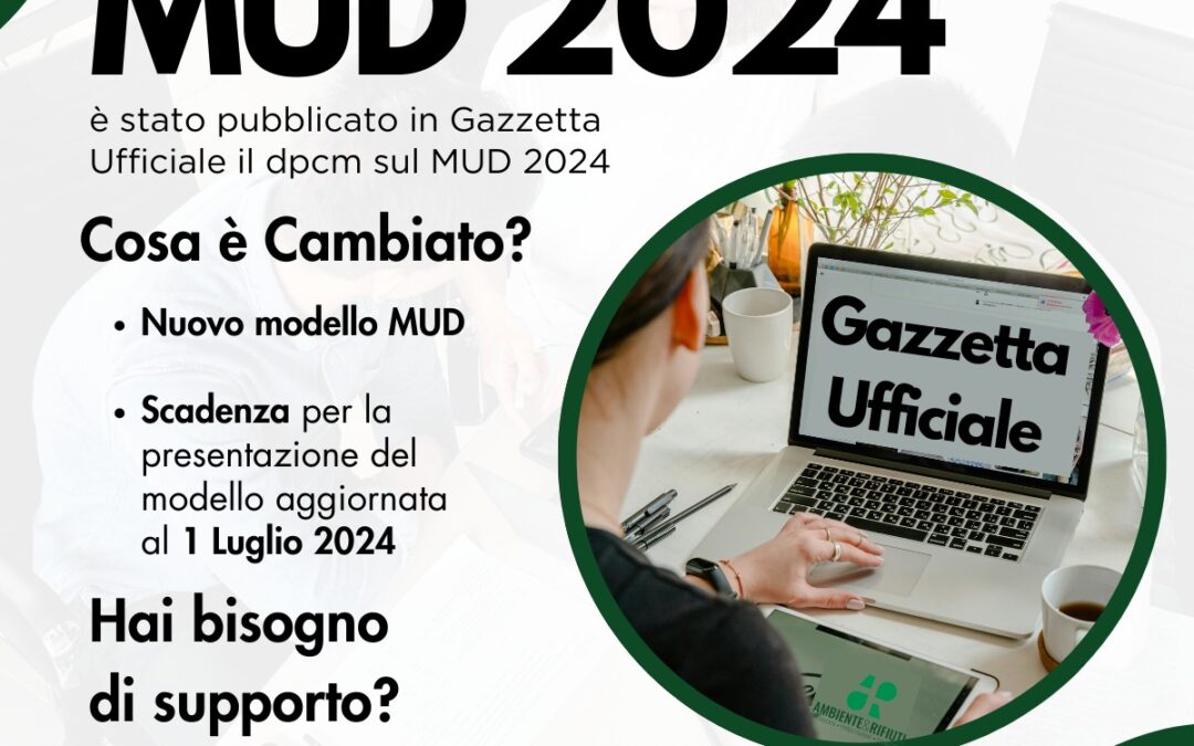 MUD 2024 – slitta il termine di scadenza