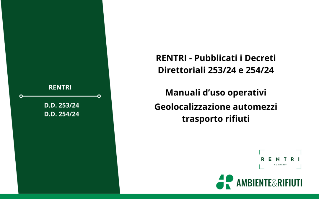RENTRI – Manuali d’uso con il D.D. 254/24