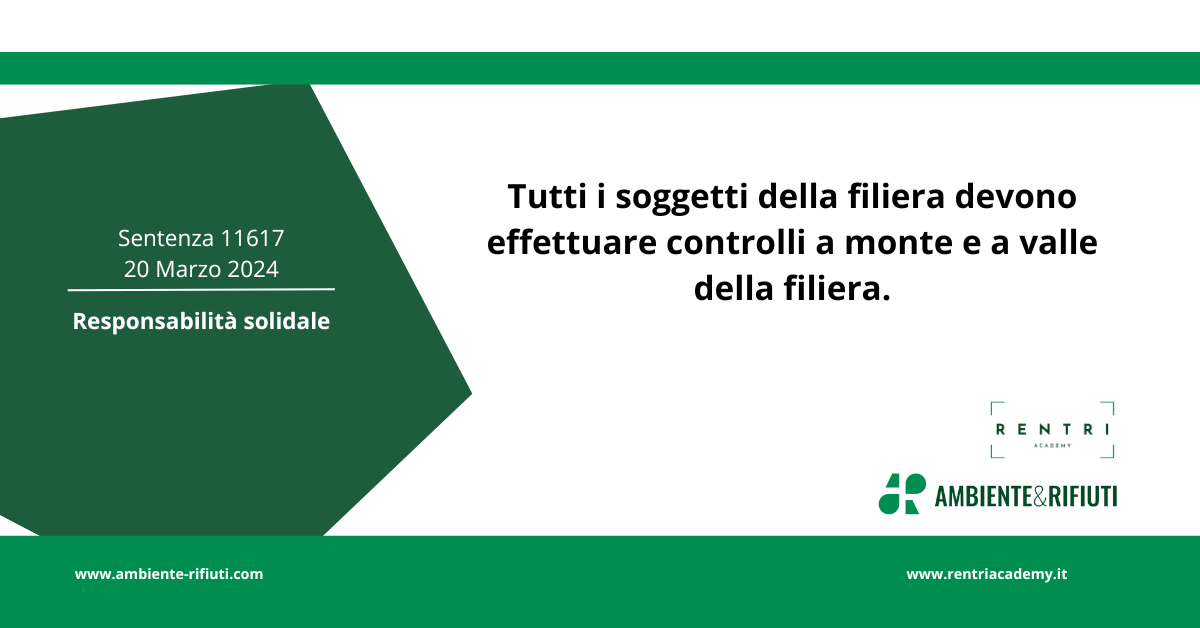 Sentenza 11617 del 20 marzo 2024 – solidarietà della filiera