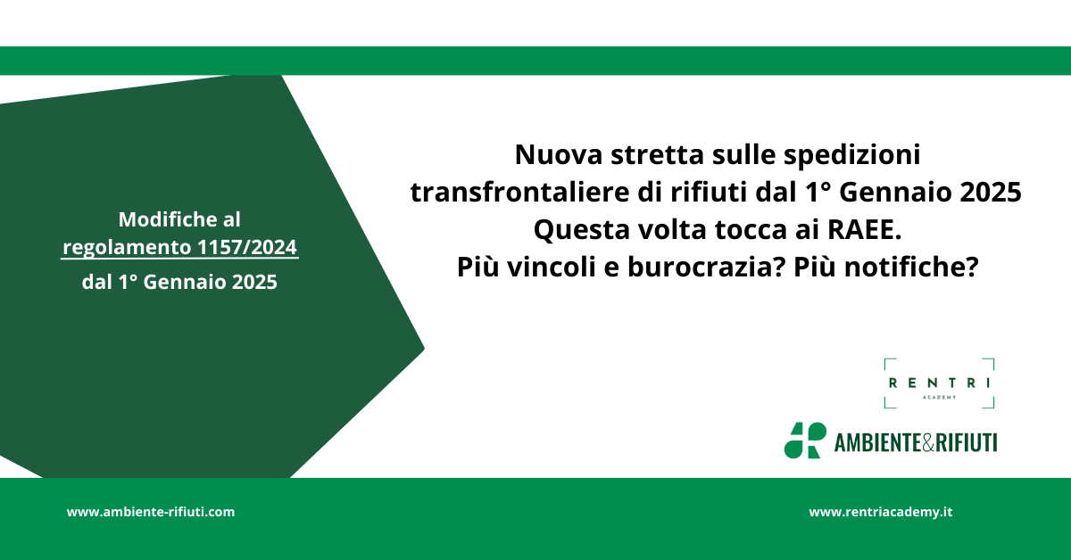 RAEE – stretta sulle spedizioni transfrontaliere da Gennaio 2025